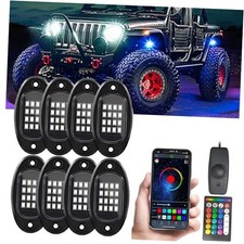 RGB LED Rock Lights for Trucks Rock Lights with App/Remote 8 Pods