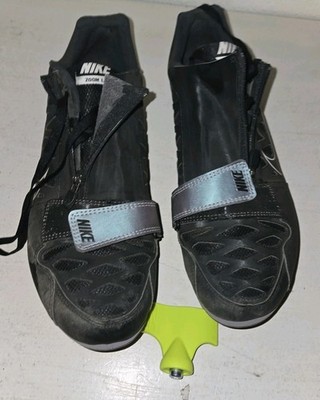 Nike Zoom LJ 4 Track Field Long Jump Shoes Mens 10.5 Black Silver Spikes cleats