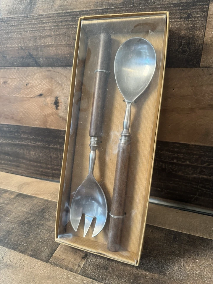 New Pottery BARN WOOD HANDLES Wood Servers serving Set - Image 4 of 4