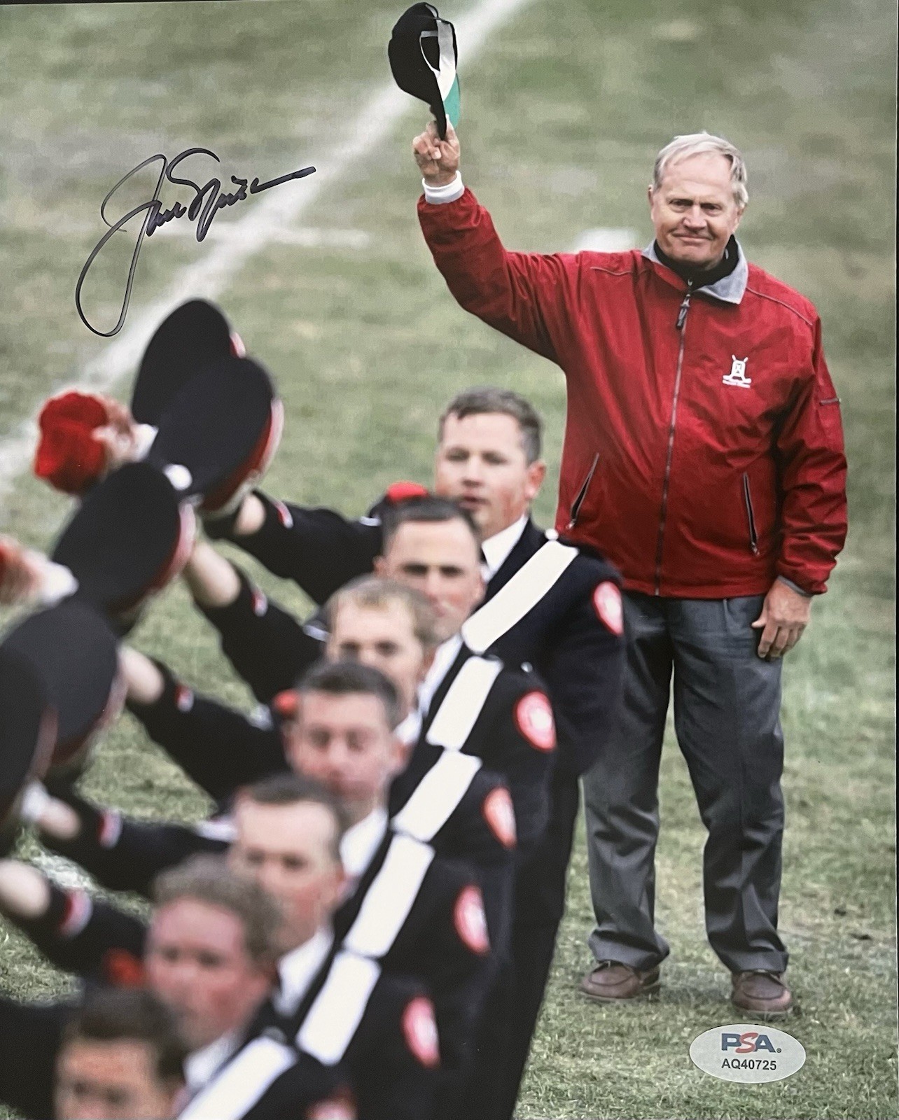 JACK NICKLAUS Signed AUTOGRAPH 8x10 Photo PSA/DNA COA Ohio State Band Dot the I