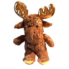 Sparkly Moose Plush Stuffed Animal Gold Antlers Snowflakes14" Kellytoy