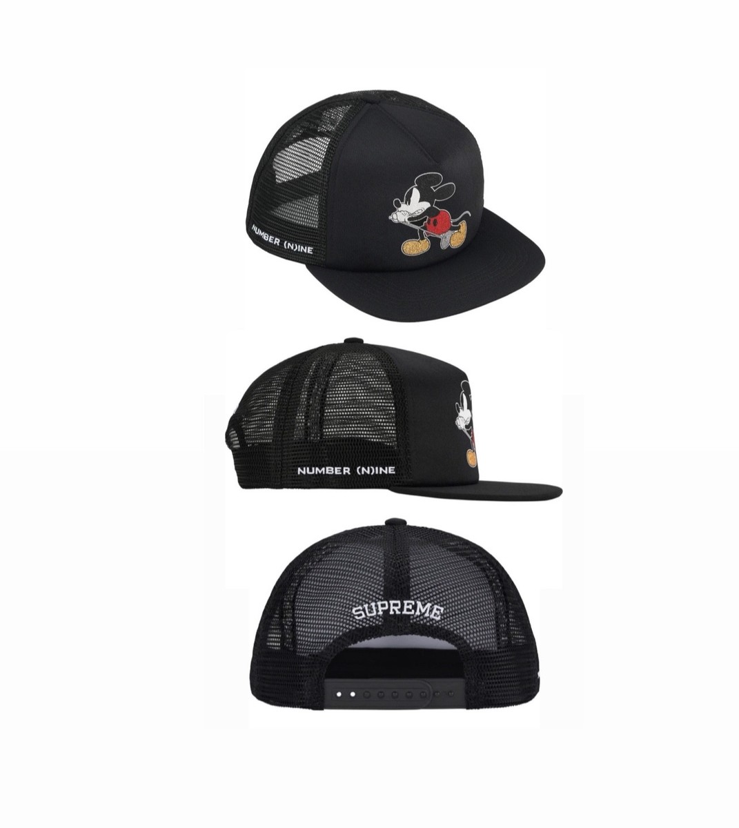Supreme X Number Nine Mickey 5 Panel Mesh Hat Fast Free Ship🔥 | eBay