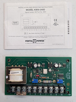 KB Penta Power Electronics KBSI-240D Signal Isolator 115/230vac 0-10vdc DC Drive