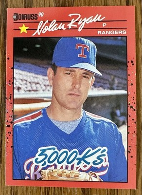 1990 Donruss ~ Nolan Ryan ~ Texas Rangers HOF'er 5000K's Baseball Card #659