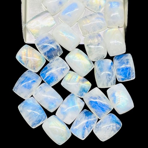 25 Stck. Natürlicher Regenbogen Mondstein 14x10 mm Kissen Blau Flash Cabochon Edelsteine - Bild 5 von 7