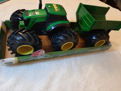 John DeereTractor and Wagon Front Loader Monster Treads Batteries Included - Picture 2 of 5