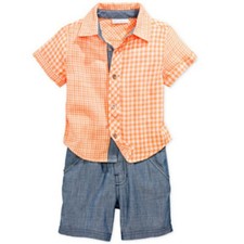 NWT First Impressions Baby Boys 2-piece Shirt and Shorts 12 Months