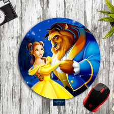 BEAUTY THE BEAST DISNEY INSPIRED 8" ROUND PC DESK MAT MOUSE PAD SCHOOL OFFICE