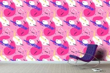 3D Pink Pattern Wallpaper Wall Mural Removable Self-adhesive Sticker235