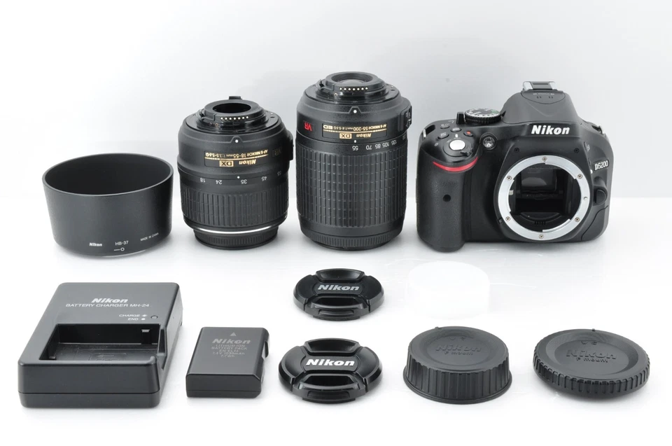 [Como nuevo SC:9217 (9%)] Nikon D5200 24,1 MP DSLR con 18-55 mm 55-200 VR de Japón #2395 Foto 2 de 4