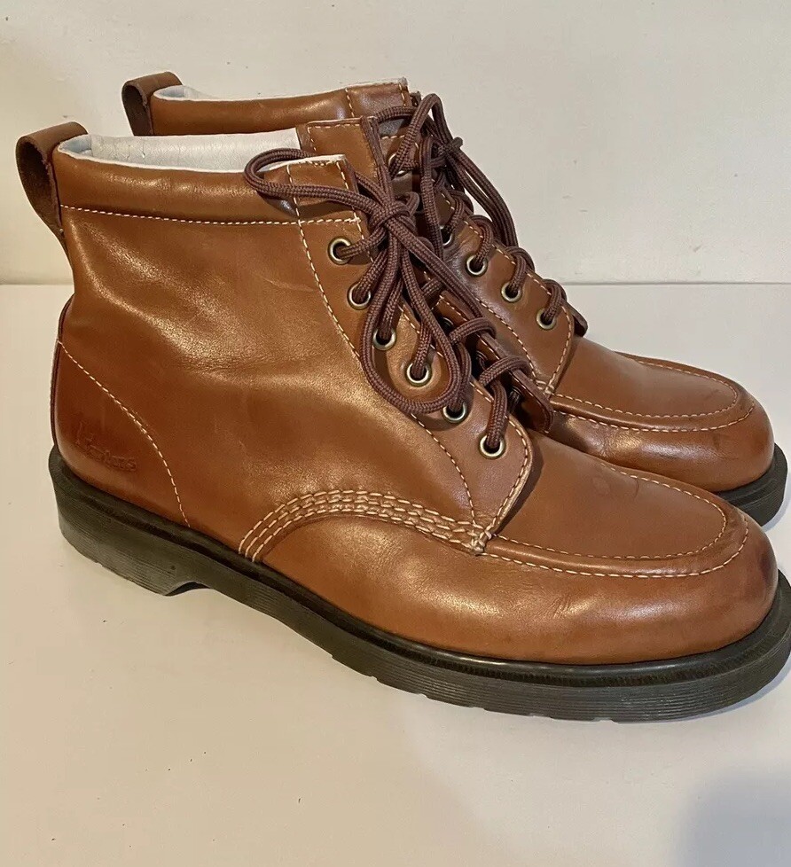 SAOLA Stivali derby da uomo Dr. Martens US 12 UK11 EU46 DAMIAN in pelle marrone chiaro