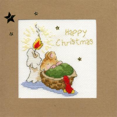 Bothy Threads Grußkarte Kreuzstich-Set ''Erstes Weihnachten'', 10x10cm, XMAS19, Zä