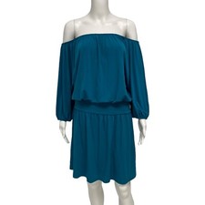 Express Women's Blue Off the Shoulder Summer Dress Size M