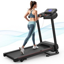 15.7 Inch Wide Foldable Treadmill for Home w/ Bluetooth, 265 lbs, 2.5HP, 7.5 mph