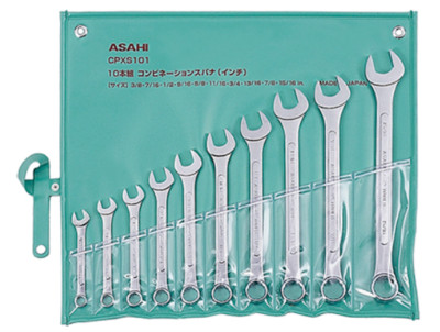 ASAHI TOOLS Combination Wrench Inch Size 10pcs/Set CPXS101 Hot Forged Japan