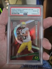 2020 Panini Chronicles Draft Picks Spectra Red 4 Justin Herbert RC PSA 10 GEM SP