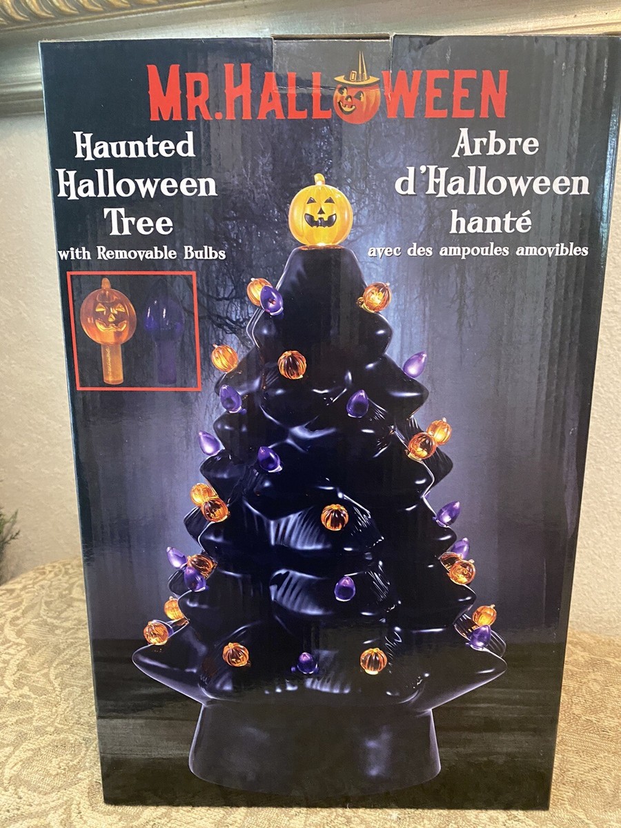 Mr Halloween Ceramic Tree Haunted Black 14