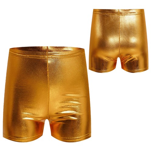 Kids Metallic Party Dance Performance Hot Pants Youth Shorts Practice Costume - Picture 26 of 72