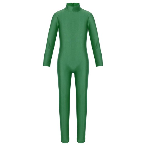 Girls Full Length Jumpsuit Fitness Long Sleeves Footless Sports Unitard Leotard - Picture 158 of 177