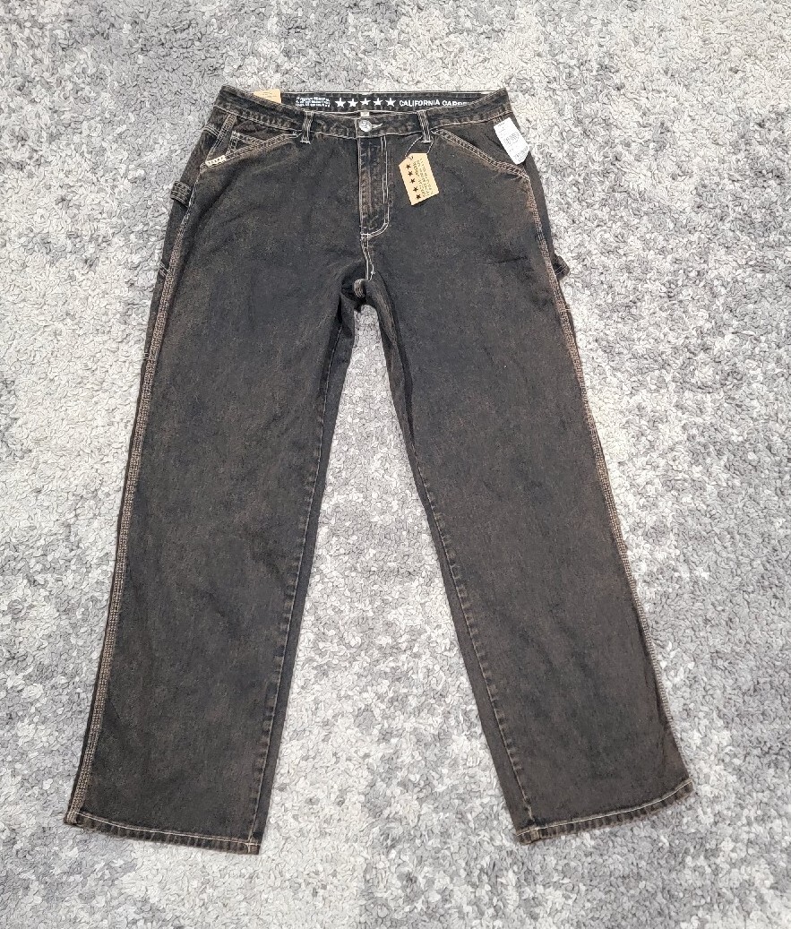 FIVESTAR GENERAL CO. Womens Mineral Carpenter Pants Size 13 / 31 Denim Acid Wash