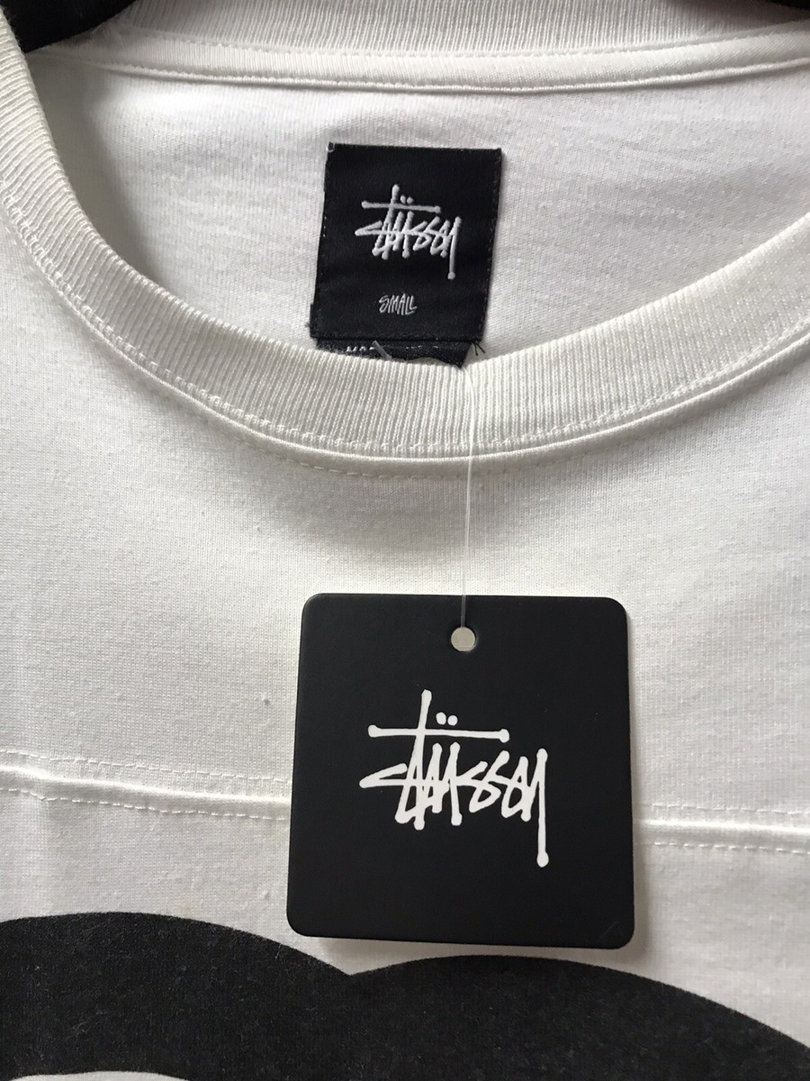 Vintage Stussy Double Stripe Football Long Sleeve Shirt Sz