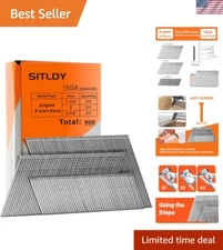 Versatile 16-Gauge Angled Finish Nails 900-Pack - Rust-Resistant & Durable