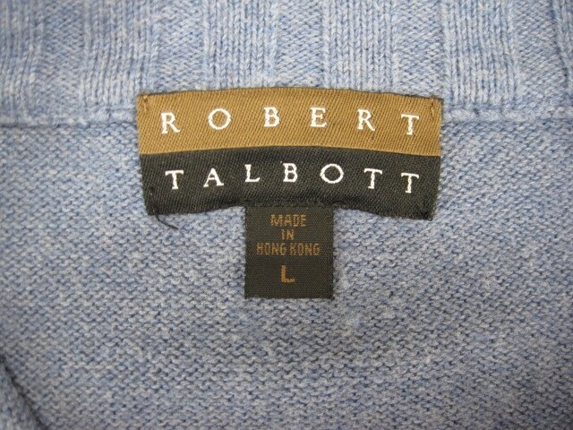 Robert Talbott Blue Button Collared Cotton Sweate… - image 5