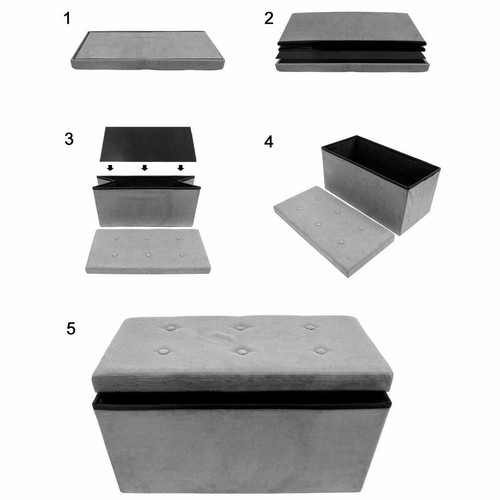 Sorbus Storage Ottoman Bench – Collapsible/Folding Bench Chest with Cover - Picture 20 of 27