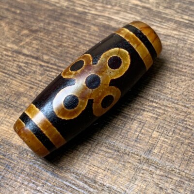 Old Tibetan Nepalese Himalayan FYM Ancient Old Dzi Talisman 5 eye Beads Amulet
