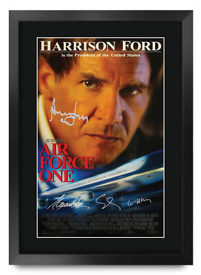 Air Force One Filmplakat Cast signiert gedruckt Autogramm A3 gerahmt Memorabilia