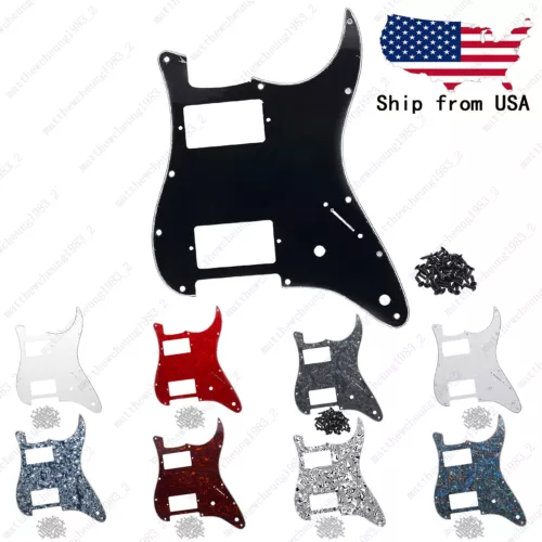 Electric Guitar Pickguard Scratch Plate 11 Hole 2 Pot HH for Strat Multicolors