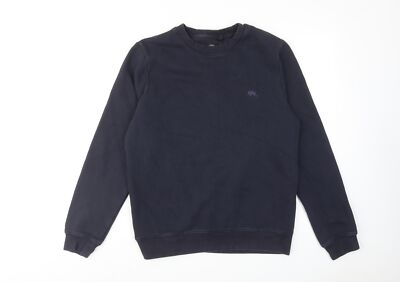 Ridge & Co Herren blau Baumwolle Pullover Sweatshirt Größe M
