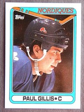 Paul Gillis #22 Topps 1990 Hockey Card (Quebec Nordiques) 