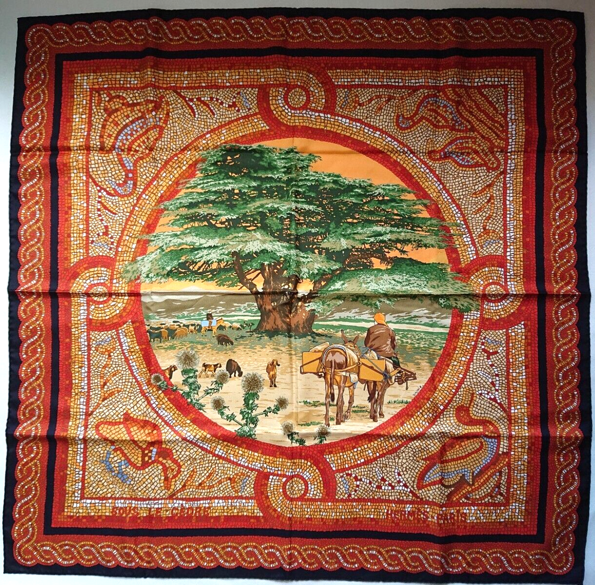Almost unused vintage]HERMES Scarf Carre 90 