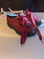 Cat Jack Girls 8 Phoebe Red Glitter Lace Up Oxford Shoes NWT