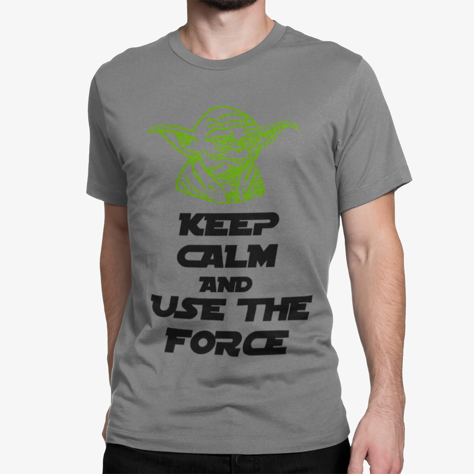 Camiseta orgánica para hombre Yoda Keep Calm and Use The Force Star Wars Jedi Cosplay Camisa