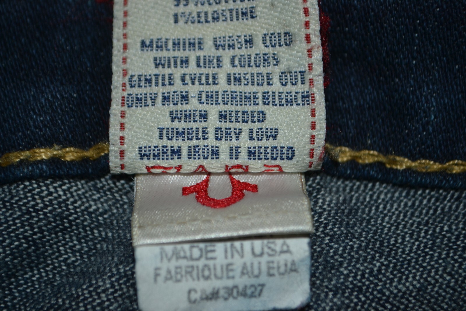 True Religion Women's Joey Bootcut Thick Stitch U Blue Denim Jeans Sz 28x30 thumbnail 10