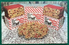 Old Fashioned Claxton Fruit Cake Claxton Bakery Inc. Chrome Postcard c1960's
