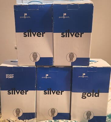 NIB! NEW! LOT of 5 PIVOT POINT Mannequin Heads 3 STYLES 100% REAL HUMAN HAIR. 