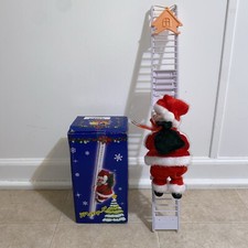 Santa Claus Doll Musical Climbing Ladder Christmas Tree Xmas Decor US