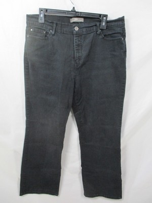 Levis 512 Womens Jeans 34 Black Perfectly Slimming Bootcut Denim Rhinestone 