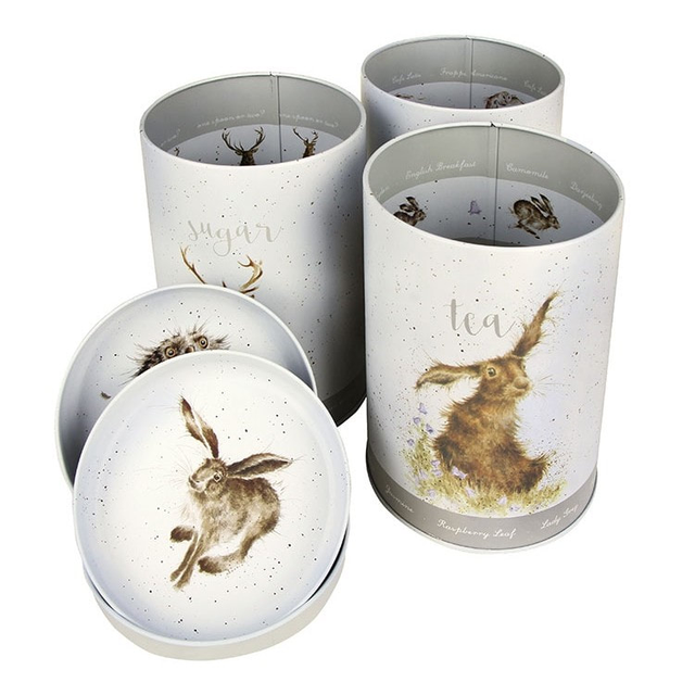 wrendale tea coffee sugar canisters