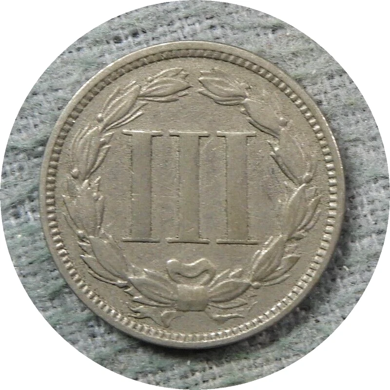 elf Three Cents Nickel 1871 E84 - Image 2 of 2