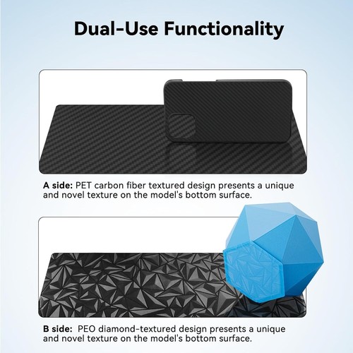 Płyta budowlana Ender 3 / Pro / V2 / Neo PEO PET, łóżko z nadrukiem magnetycznym, karbon - Zdjęcie 2 z 5