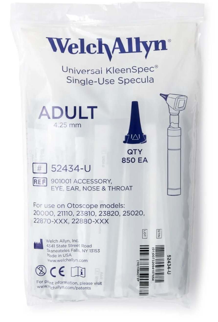 Welch Allyn 52434U KleenSpec Disposable Ear Specula for Diagnostic