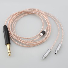 6.35mm Plug 8 Core Silver Plated OCC Earphone Cable For Sennheiser HD800 HD800s