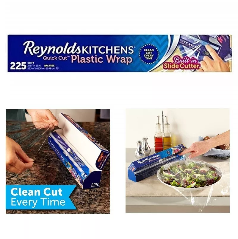 Reynolds Kitchens Quick Cut Plastic Wrap (225 Sq Ft (Pack of 4))