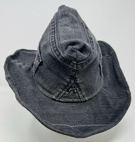 Toby’s Custom Hats Size Med You Shape It Faded Black Denim Jeans Hat W/Pockets - Picture 6 of 17