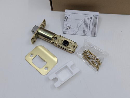 Contemporary Elegant Crystal Satin Brass Passage Door Knob Hardware Lot of 2 - Picture 4 of 12