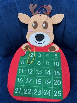 Deer Calendar Christmas Felt Wall Hanging Deer Season Hook & Loop easy marker